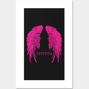 On The Other Side of Fear Lies Freedom - Pink Version Posters and Art